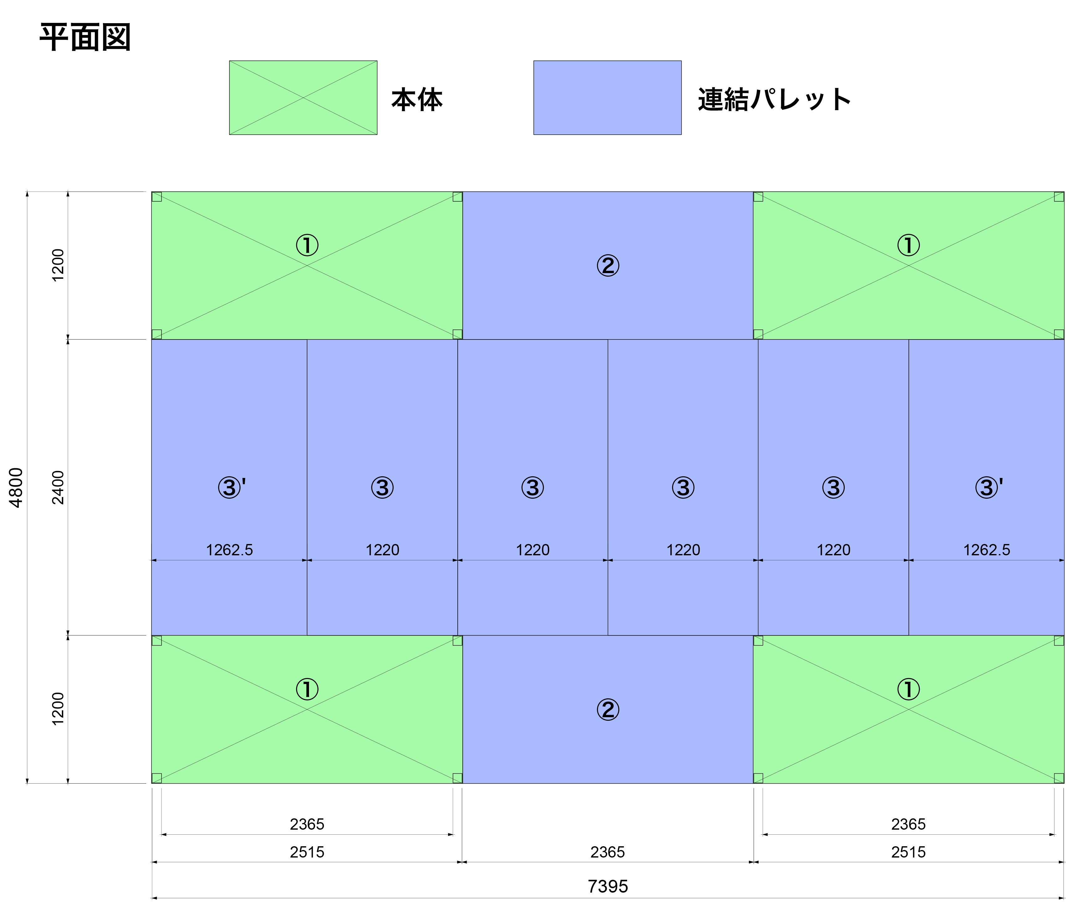 パレットステージの平面図