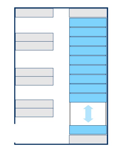 片側を移動棚に