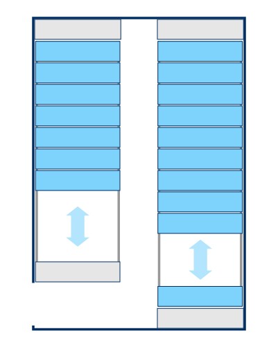 両側を移動棚に