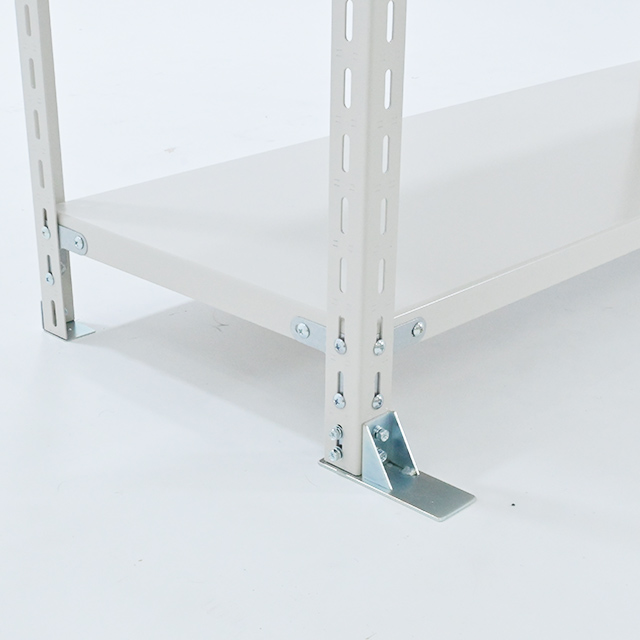 転倒防止ベース付きスチールラック YSシリーズ 耐荷重120kg/段 ホワイトグレー 高さ2400×横幅1800×奥行600×11段(枚) 単体形式